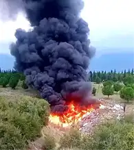 Denizli'de Kaçak Atık Yangını Tehlikesi