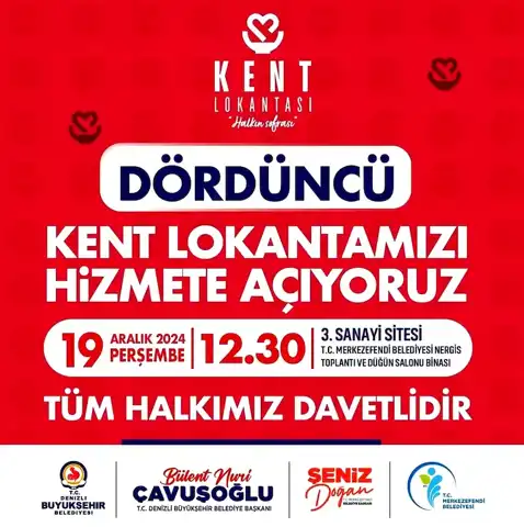 Denizli'ye Yeni Kent Lokantası!